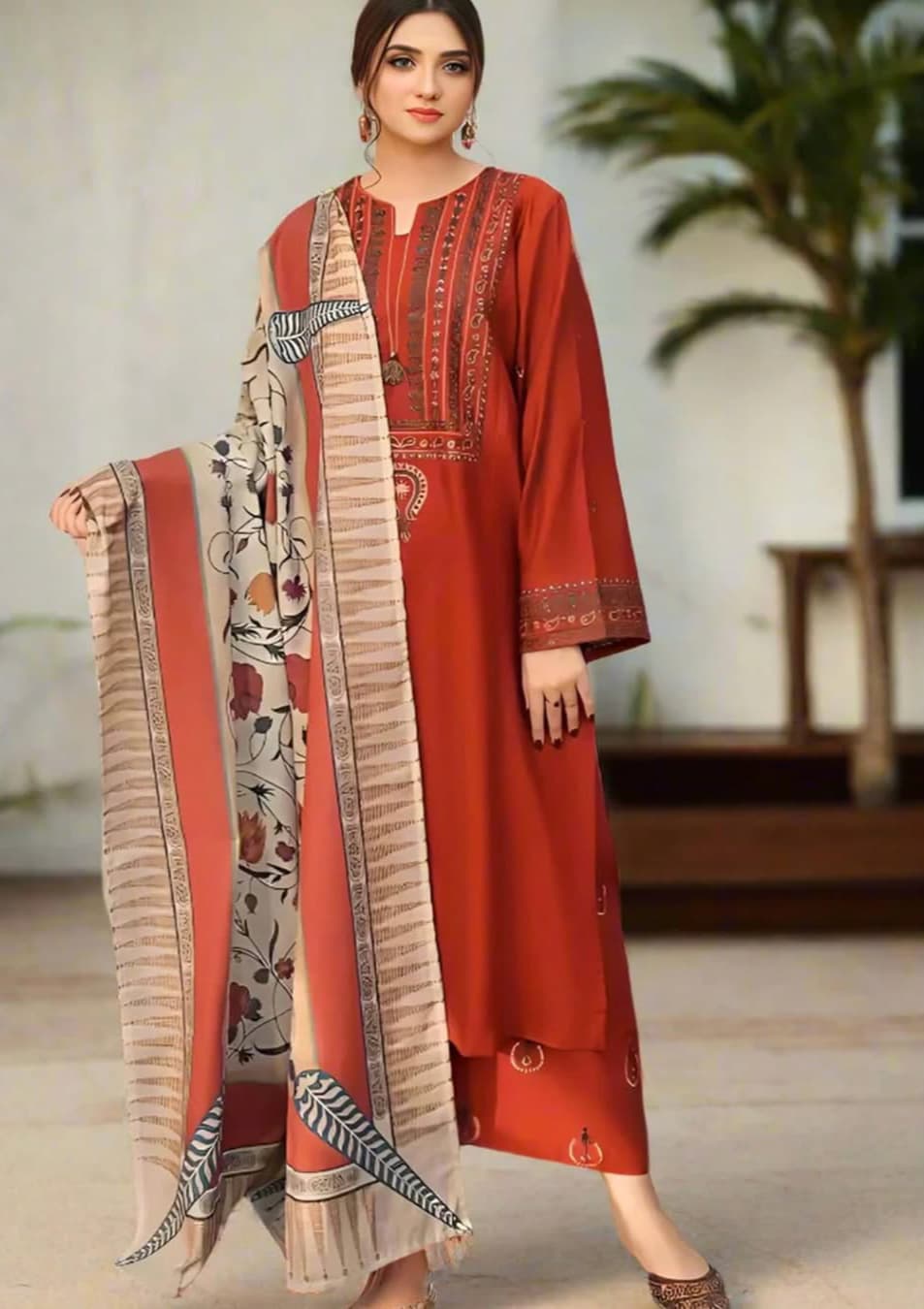 MAH E ROOH SPECIAL AYAT- 3PC EMBROIDERED WITH DIGITAL SHAWL
