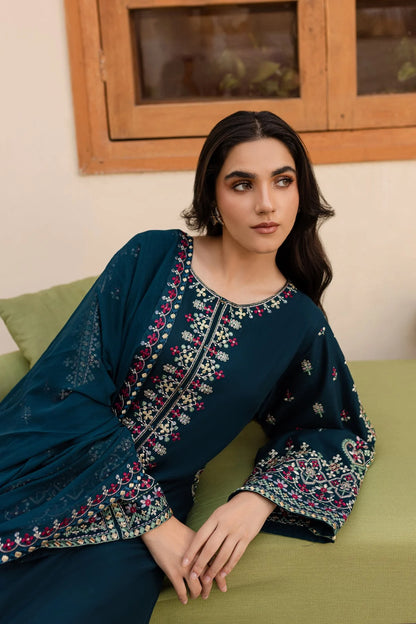 NIHAN EMBROIDERED 3-PIECE Stitched Dress.