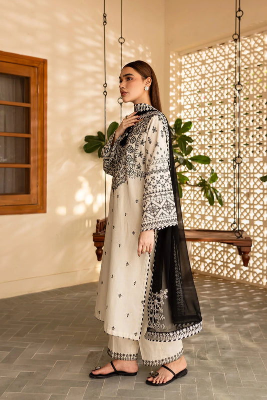 ARFA EMBROIDERED 3-PIECE Stitched Dress.