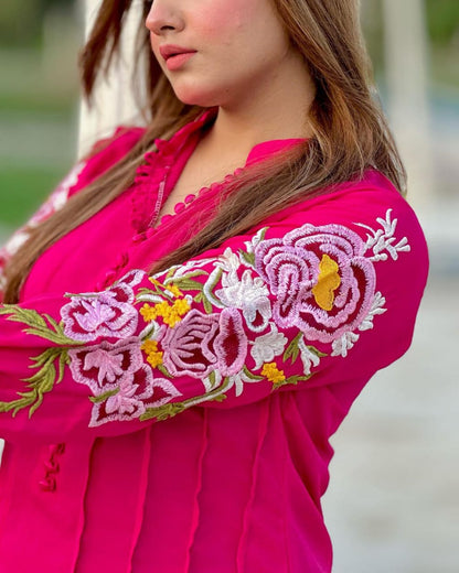 Flower Embroidery 2Pc