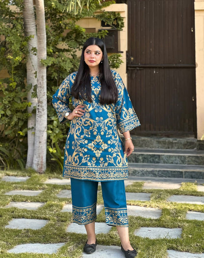 Rainbow Printed Stitched 2 Piece Suit Co-Ords