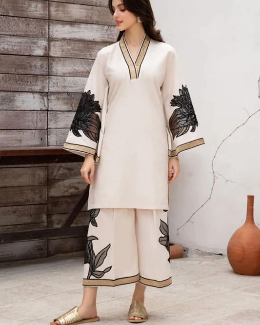 Almond Embroidery Co-Ord Set – ElegantOutfit
