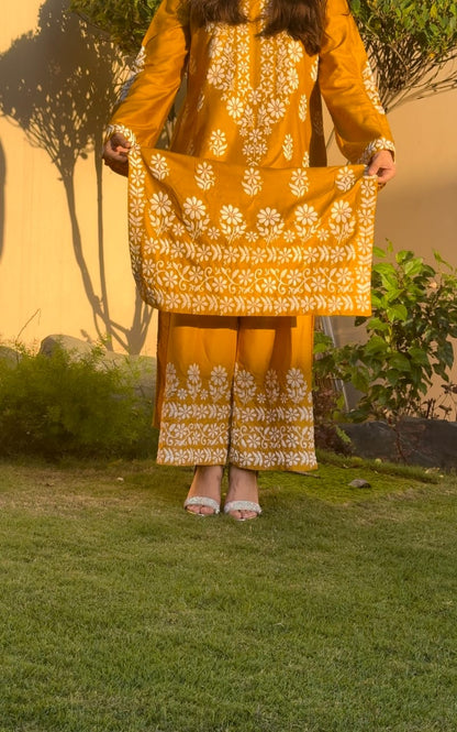 Indian Chikankari Embossed 2Pc
