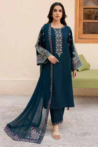 NIHAN EMBROIDERED 3-PIECE Stitched Dress.