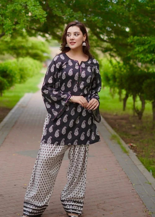 MAHRO PRINTED 2PC -{Farshi Shalwar}