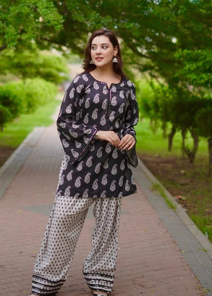 MAHRO PRINTED 2PC -{Farshi Shalwar}