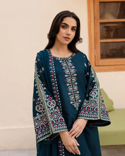 NIHAN EMBROIDERED 3-PIECE Stitched Dress.